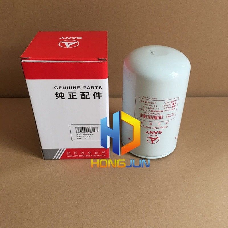 B222100000494 Sany Piezas de repuesto para excavadoras, filtro de aceite original para excavadoras